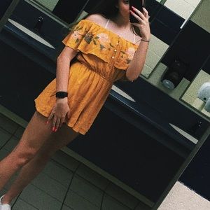 adorable boutique mustard colored romper!